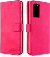 Diaobaolee Pure Fresh Texture Horizontale Flip Leren Case met Houder & Kaartsleuven & Portemonnee & Fotolijst Voor Samsung Galaxy S20 FE (Rood)