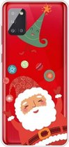 Voor Samsung Galaxy A51 Trendy Leuke Kerst Patroon Case Clear TPU Cover Telefoon Gevallen (Bal Kerstman)