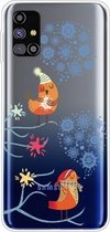 Voor Samsung Galaxy M31s Trendy Leuke Kerst Patroon Case Clear TPU Cover Telefoon Gevallen (Twee Sneeuwvlokken)