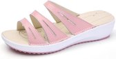 Casual wilde effen kleur sandalen pantoffels voor dames (kleur: roze maat: 36)