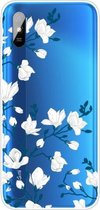 Voor Geschikt voor Xiaomi Redmi 9A gekleurd tekeningpatroon zeer transparant TPU beschermhoes (magnolia)
