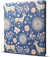 Dibase voor Amazon Kindle Oasis 2017 7 inch Reindeer Blue Print horizontale flip PU lederen beschermhoes