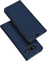 DUX DUCIS Skin Pro Series horizontale flip PU + TPU lederen hoes voor LG G8 ThinQ, met houder en kaartsleuven (blauw)