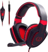 SADES AH-28 3,5 mm stekker Draadgestuurde ruisonderdrukking E-sports gaming-headset met intrekbare microfoon, kabellengte: 2 m (zwart rood)