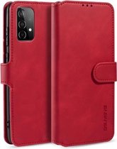 Voor Samsung Galaxy A52 5G DG.MING Retro Oil Side Horizontale Flip Leren Case met Houder & Kaartsleuven & Portemonnee (Rood)