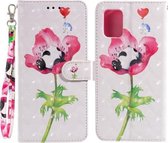 Voor Samsung Galaxy A41 3D Schilderen Patroon Gekleurde Tekening Horizontale Flip PU Lederen Case met Houder & Kaartsleuven & Portemonnee (Bloem Panda)