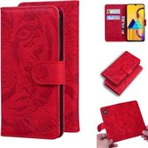 Voor Samsung Galaxy M30s / M21 Tiger Embossing Pattern Horizontale Flip lederen tas met houder & kaartsleuven & portemonnee (rood)