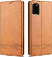 Voor Samsung Galaxy S20 + AZNS Magnetische Kalfsstructuur Horizontale Flip Leren Case met Kaartsleuven & Houder & Portemonnee (Lichtbruin)