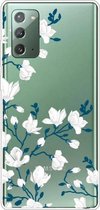 Voor Samsung Galaxy Note20 schokbestendig geverfd transparant TPU beschermhoes (magnolia)