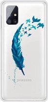 Voor Samsung Galaxy M51 (versie met zijvingerafdruk) Schokbestendig geverfd transparant TPU beschermhoes (veer)