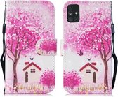 Voor Samsung Galaxy M31s 3D Schilderen Patroon Gekleurde Tekening Horizontale Flip PU Lederen Case met Houder & Kaartsleuven & Portemonnee & Lanyard (Boomhut)