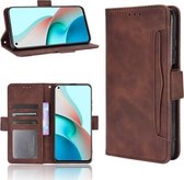 Voor Xiaomi Redmi Note 9T 5G Skin Feel Kalfspatroon Horizontale Flip Leren Case met Houder & Kaartsleuven & Fotolijst (Bruin)