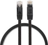 0,5 m CAT6 ultradunne platte Ethernet-netwerk LAN-kabel, patchkabel RJ45 (zwart)