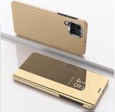 Voor Samsung Galaxy A42 vergulde spiegel horizontale flip lederen tas met houder (goud)