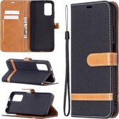 Voor Xiaomi Foco M3 Kleuraanpassing Denim Textuur Horizontale Flip Leren Case met Houder & Kaartsleuven & Portemonnee & Lanyard (Zwart)