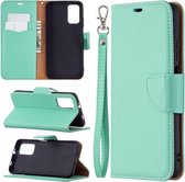 Voor Xiaomi Poco M3 Litchi Textuur Pure Kleur Horizontale Flip PU Lederen Case met Houder & Kaartsleuven & Portemonnee & Lanyard (Groen)