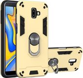 Voor Samsung Galaxy J6 + 2 in 1 Armor Series PC + TPU beschermhoes met ringhouder (goud)