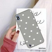 Voor Galaxy A10 Multi Love Heart Pattern Frosted TPU beschermhoes (grijs)