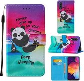 Voor Samsung Galaxy A50 / A50s / A30s Cross Texture Painting Pattern Horizontale Flip lederen hoes met houder & kaartsleuven & portemonnee & lanyard (Sleeping Panda)