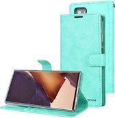 Voor Samsung Galaxy Note20 Ultra GOOSPERY BLUE MOON Crazy Horse Texture Horizontale Flip lederen tas met beugel & kaartsleuf & portemonnee (mintgroen)