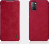 Voor Geschikt voor Xiaomi Poco M3 NILLKIN QIN-serie Crazy Horse Texture Horizontale flip lederen tas met kaartsleuf (rood)