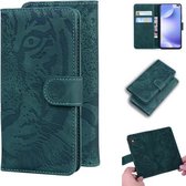 Voor Xiaomi Redmi K30 Tiger Embossing Pattern Horizontale Flip lederen tas met houder & kaartsleuven & portemonnee (groen)