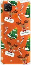Voor Geschikt voor Xiaomi Redmi 9C Christmas Series transparante TPU beschermhoes (Cane Deer)