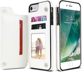Voor iPhone 7 Plus / 8 Plus Retro PU lederen tas Multi-kaarthouders Telefoonhoesjes (wit)