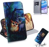 Voor Xiaomi Redmi 10X 5G Gekleurde Tekening Horizontale Flip Leren Case met Houder & Kaartsleuf & Portemonnee (Olieverf Uil)