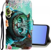 Voor Vivo V19 3D Gekleurde Tekening Horizontale Flip PU Leren Case met Houder & Kaartsleuven & Portemonnee (Groene Ogen)
