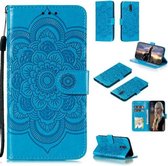 Voor Nokia 2.3 Mandala Embossing Patroon Horizontale Flip Leren Case met Houder & Kaartsleuven & Portemonnee & Fotolijst & Lanyard (Blauw)