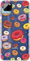 Voor Huawei Y5p (2020) Gekleurd tekeningpatroon Zeer transparant TPU beschermhoes (donuts)