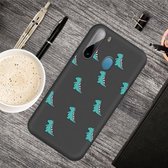 Voor Galaxy A11 Cartoon Animal Pattern Shockproof TPU beschermhoes (zwarte dinosaurussen)