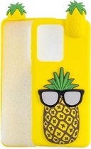 Voor Galaxy S20 Ultra schokbestendig 3D liggend Cartoon TPU beschermhoes (ananas)