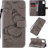 Voor Galaxy A81 / M60s / Note10 Lite 3D vlinders reliëfpatroon horizontale flip lederen tas met houder & kaartsleuf & portemonnee & lanyard (grijs)