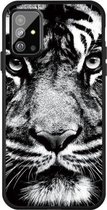 Voor Galaxy S20 Ultra Pattern Printing Embossment TPU Mobile Case (White Tiger)