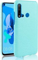 Schokbestendig krokodiltextuur PC + PU-hoesje voor Huawei P20 lite 2019 / Huawei nova 5i (lichtgroen)