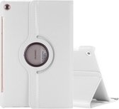 Voor Huawei MediaPad M5 10,8 inch Litchi Texture PU lederen tas met gedraaide houder & slaap- / wekfunctie (wit)