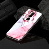 Voor Nokia 7.1 Marble Pattern Soft TPU beschermhoes (pruimenbloesem)