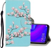Voor Huawei Mate 30 Lite 3D Gekleurde Tekening Horizontale Flip PU Lederen Case met Houder & Kaartsleuven & Portemonnee (Magnolia)