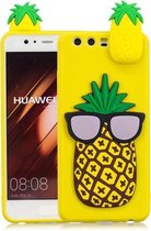 Voor Huawei P10 3D Cartoon patroon schokbestendig TPU beschermhoes (grote ananas)