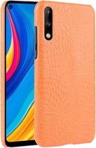 Voor Huawei Enjoy 10s schokbestendige krokodiltextuur pc + PU-hoes (oranje)