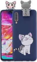 Voor Huawei P30 Cartoon schokbestendig TPU beschermhoes met houder (kat)