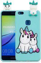 Voor Huawei P10 Lite 3D Cartoon patroon schokbestendig TPU beschermhoes (paar eenhoorn)