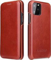 Fierre Shann zakelijke magnetische horizontale flip lederen hoes voor iPhone 11 Pro Max (bruin)