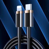 USAMS US-SJ484 U63 Type-C / USB-C naar 8-pins PD 20W gladde aluminiumlegering snellaadgegevenskabel, lengte: 1,2 m (zwart)