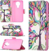 Voor Nokia 3.4 Gekleurde tekening patroon Horizontale flip lederen tas met houder & kaartsleuven & portemonnee (Life Tree)