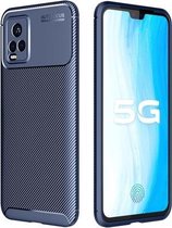 Voor Vivo S7 koolstofvezel textuur schokbestendig TPU-hoesje (blauw)