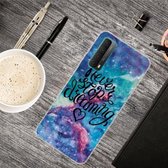 Voor Huawei P Smart 2021 schokbestendig geverfd transparant TPU beschermhoes (Chasing Dreams)