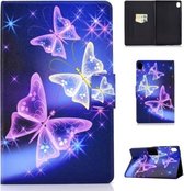 Voor Huawei MediaPad M6 10.8 Gekleurde Tekening Elektrische Geperst Horizontale Flip Lederen Case, met Houder & Kaartsleuven (Ster Vlinders)